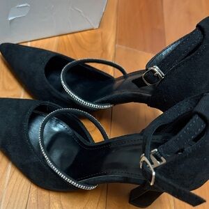 Elegant Black Ankle Strap Heels